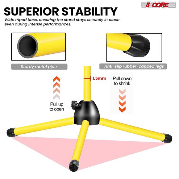 5Core Tripod Mic Stand Adjustable Holder Floor Microphone Boom Arm - Picture 7 of 11